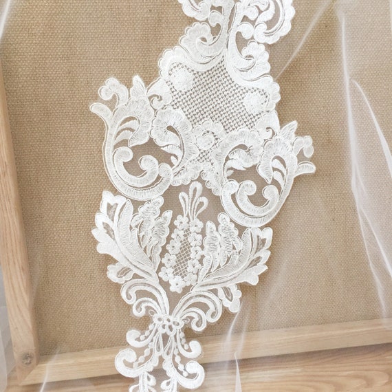 Vinatge Style Clear Sequin Lace Applique for Bridal Gown | Etsy