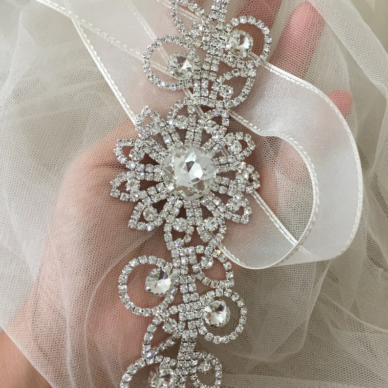 Crystal Bridal Belt Wedding Dress Vail Lace