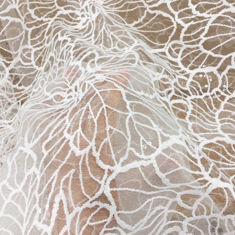 Clear Sequin Netting Embroidery Lace Fabric by Yard Bridal - Etsy