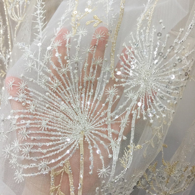 Quality 3D Beaded and Sequin Mesh Embroidery Lace Fabric With Etsy UK