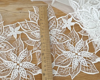 1 Yard Ivory Crochet Lace Trim in Off White, Bridal Veil Trim