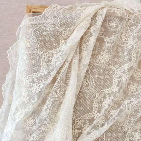 Vintage Style Lace Fabric in off White French Lace Fabric - Etsy