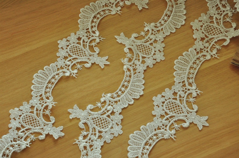Jewelry 15 yards Ivory Venice Lace Trim Crochet Bridal Lace Trim for Veils Costume Design