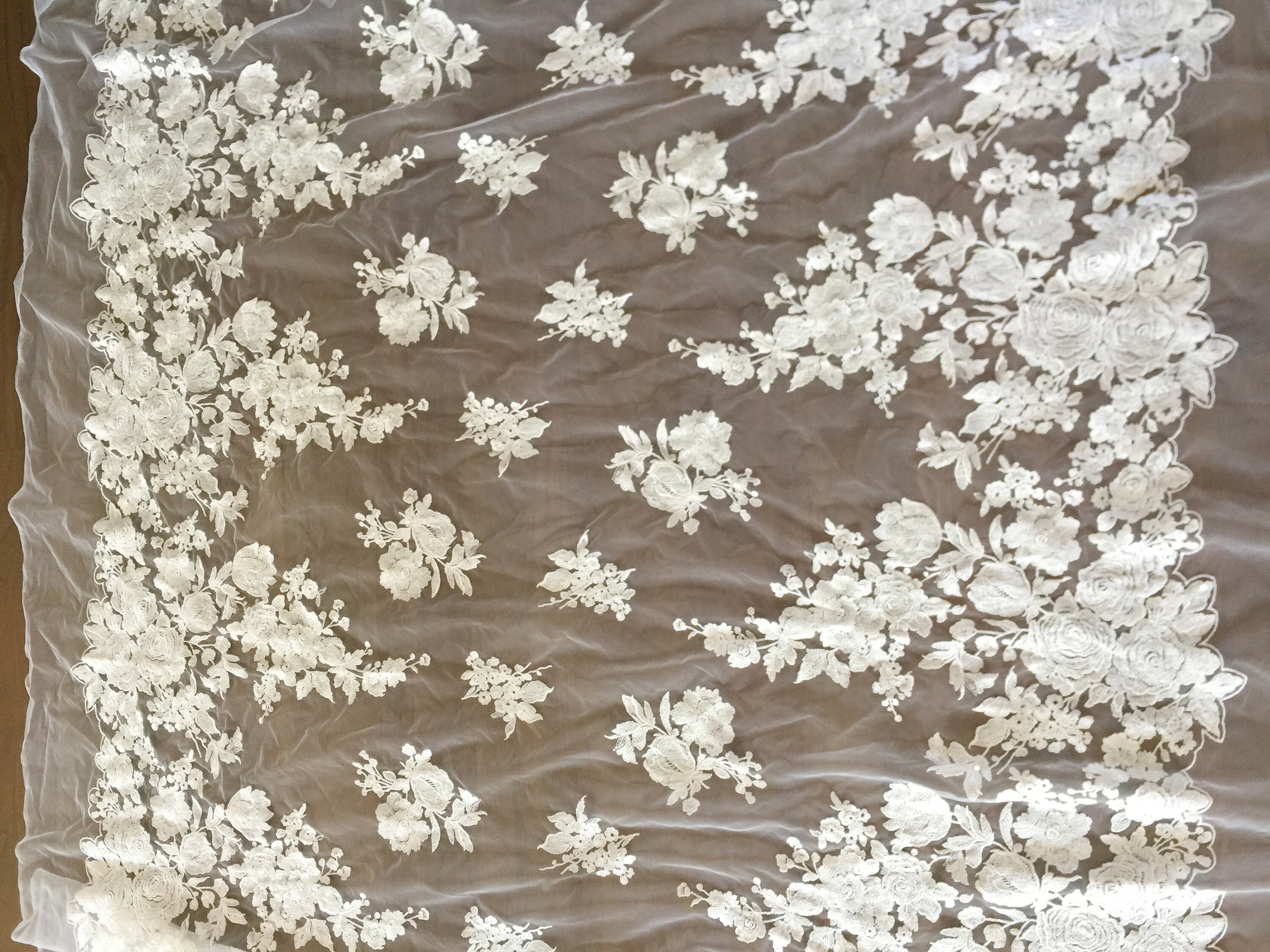 Exquisite Large Flower Rose Clear Sequin Fabric by Yard | Etsy