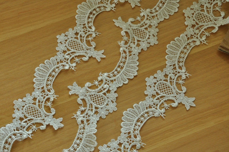 Jewelry 15 yards Ivory Venice Lace Trim Crochet Bridal Lace Trim for Veils Costume Design