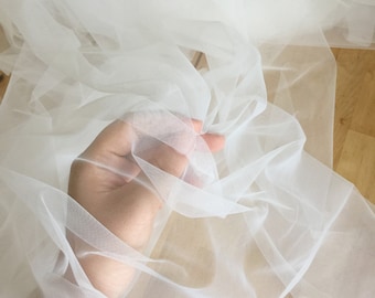 Off White Soft Tulle, Bridal Veil Fabric, 3 Meters Wide