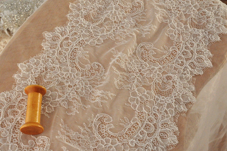 3 Meters French Eyelash Alencon Lace Victorian Style Wedding Lace Bridal Antique Style Lace Trim