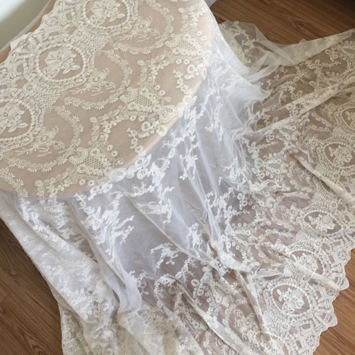 Vintage Style Lace Fabric in off White French Lace Fabric - Etsy