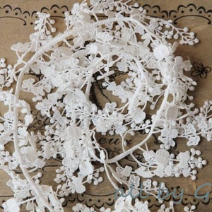 SALE Ivory Fabric Lace Trim Super Exquisite Teardrop Lace Wedding Bridal Bracelet Jewelry Design image 3