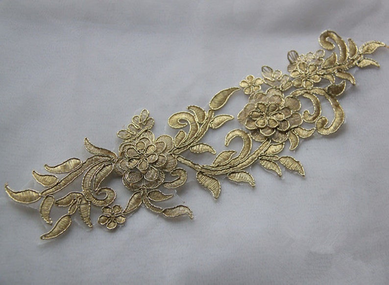 Vintage Gold Lace applique Rococo Trim Lace Applique Luxury Etsy