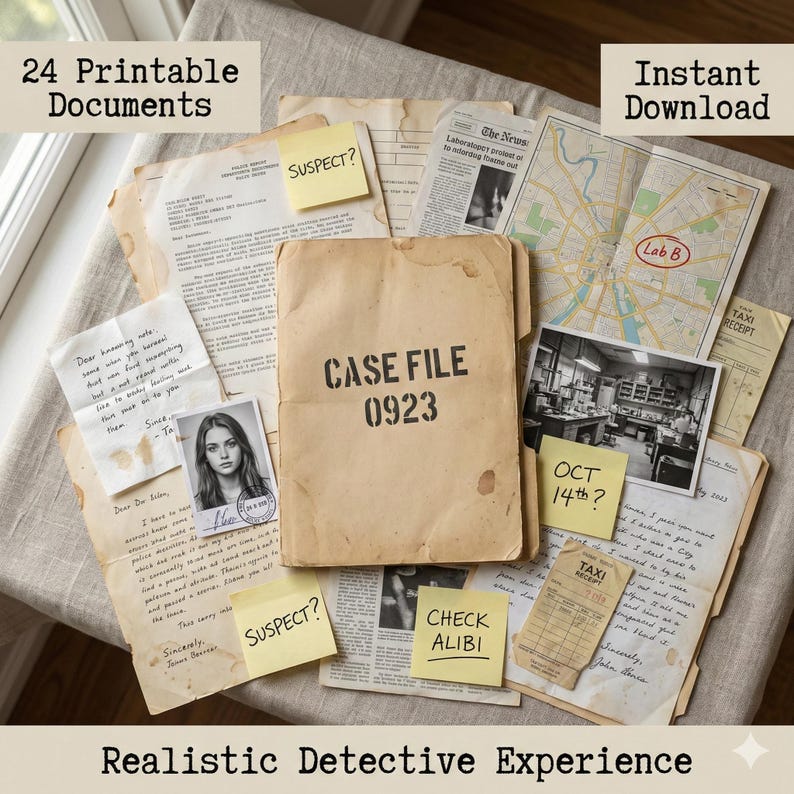 Cold Case Detective Game | Printable Mystery Puzzle, Game Night ...