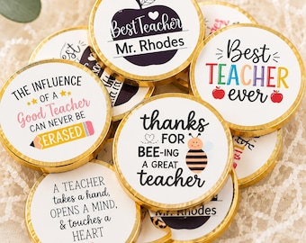 Personalised Teacher Chocolate Coins | Thank You Gift, End of Term Treat