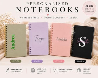Personalized Name A5 Lined Notebook
