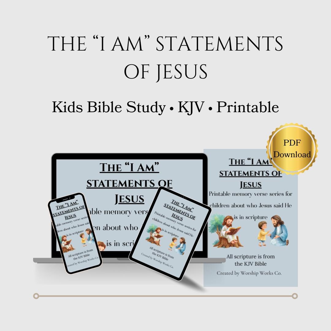 I Am Statements of Jesus PDF, KJV Bible Memory Verses for Kids ...