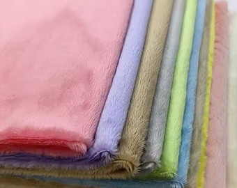 Teddy Bear Fur Doll Skin Fabric For Dolls Teddies 5 mm soft fabric Teddy Rabbit Toy yellow peach tan brown green purple blue pink orange