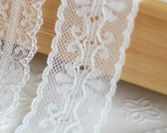 1.5 Inch White Lace Ribbon By The Yard doll lace wedding lace ivory lace bouquet