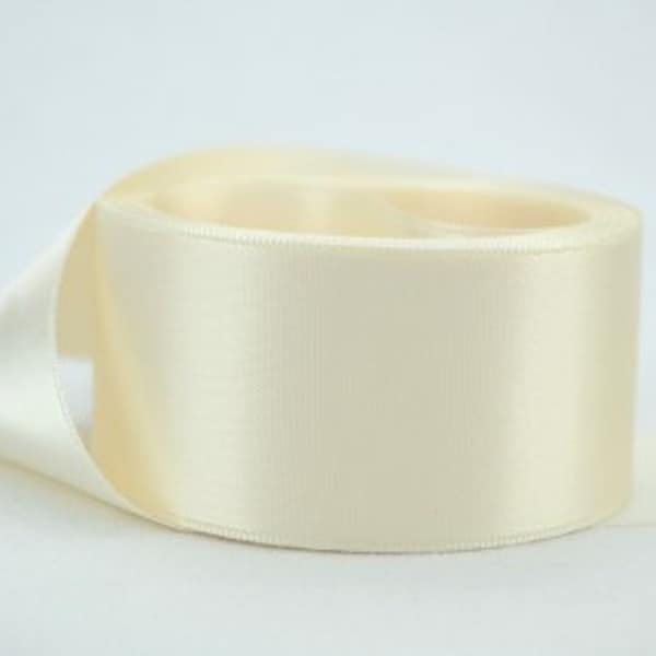 Satin Ribbon Antique White Double Satin Many Sizes Hair Bow Gifts Wedding Stationery Bonnets Baby Shower invitations Blanket Binding