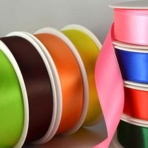 All Sizes Satin Ribbon Double Face by the Yard DIY Baskets Doll Ribbon ...