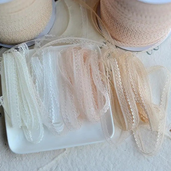1/4 Inch delicate Lace By the Yard White doll trim apricot pink cream beige