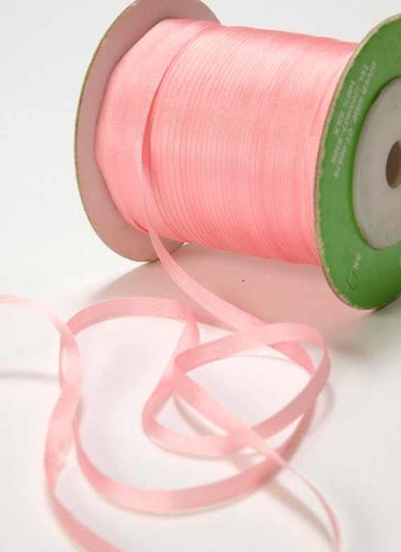 Cotton Candy Pink 1/4 Inch Silk Ribbon by the Yard silk cards stationary invitations