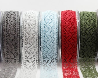 1.5 Inch Crochet Lace Ribbon by the Yard
