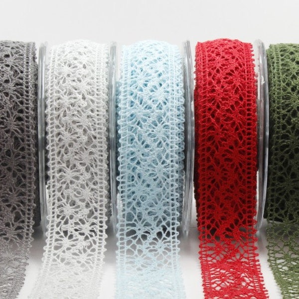 1.5 Inch Crochet Lace Ribbon by the Yard