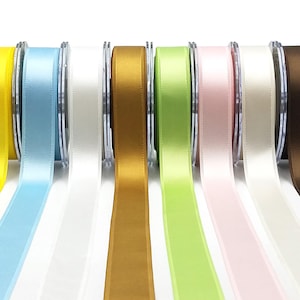 1 Inch Satin Grosgrain Edge Ribbon by the yard Lots of Colors to Choose From Satin Ribbon DIY Baskets Doll