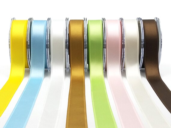 1 Inch Satin Grosgrain Edge Ribbon by the Yard Lots of Colors 