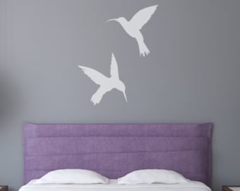 Pochoir oiseau colibri - Pochoir mural réutilisable pour la décoration de la maison - Différentes tailles disponibles pour pochoir murs, meubles ou tissu -10150