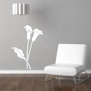 Calla Lilies Reusable Wall Stencil - large floral wall stencil - Reusable Flower Stencil for home decor, furniture, DIY & craft.  10031