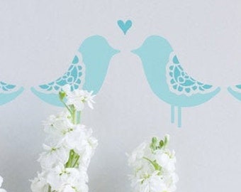 Love Birds Stencil - Bird Stencils - Reusable stencils - - Scandinavian Stencils - Stencils for Furniture - Wall Stencils with Birds - 10295