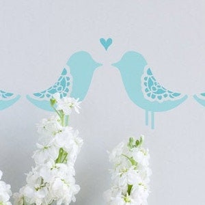 Love Birds Stencil - Bird Stencils - Reusable stencils - - Scandinavian Stencils - Stencils for Furniture - Wall Stencils with Birds - 10295