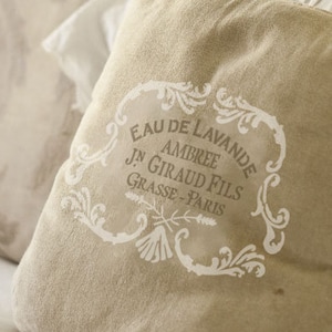 Eau de Lavande Stencil - French Vintage Label Stencil from The Stencil Studio. Reusable shabby chic stencils for home and craft 10647
