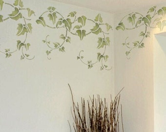 Ivy Border Wall Stencil -Add Traditional Country Cottage Charm to your Home Decor -Reusable Foliage Stencil design for painting walls -10152