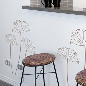 Cow Parsley Stencil - Large Stencils for walls - Flower Stencils - Grass Stencils - Reusable Wall Stencils - 10049