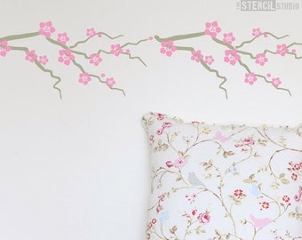 Cherry Blossom Stencil - Branch Stencils - Flower Stencils - Blossom Stencils - Reusable Large Floral Wall Stencils - 10035