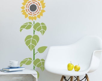 Sunflower Stencil from The Stencil Studio. Floral Stencils. Reusable stencils for home decor & DIY, easy to use. 10485