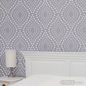 Dotty Rapport Muster Wiederverwendbare Wand Schablone von The Stencil Studio. Wiederverwendbare Heimdekor & DIY Schablonen - Wiederholen Sie dies, um die Feature-Wand zu erstellen 10263