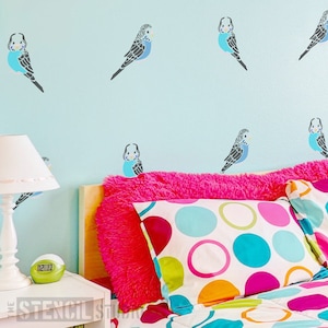 Budgies Stencil - Bird Stencils - Stencils for Walls - Bob and Beryl Budgie Stencil - Reusable Stencils for Painting 10025