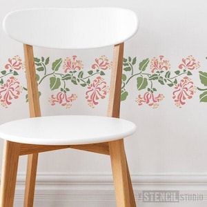 Honeysuckle Stencil from The Stencil Studio. Floral Stencils. Reusable stencils for home decor & DIY, easy to use. 10147