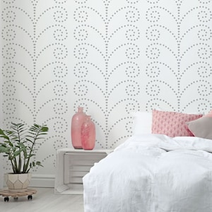 Dotty Fern Stencil, Stencils for Walls, Scandi Stencils, Large Wall Stencils, Fern Leaf Stencils, Modern Wall Stencils 10956