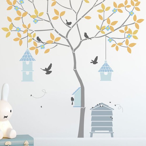 Tree Stencils Nursery Stencils Wall Mural Stencils Round Etsy