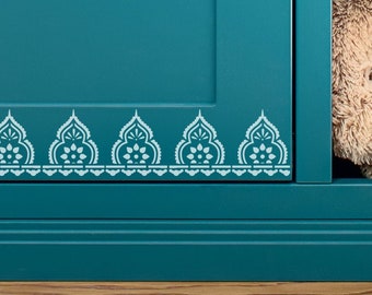 Taj Indian Border Reusable Wall Stencil for Home Decor - Up-cycle Furniture with Stencils - Painting & Decorating Wall Stencils - 10697