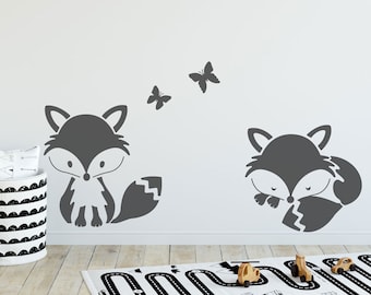 Foxes Stencil - Fox Stencil set di 2 - Fox Nursery Decor Stencil - Child&#39;s Room Stencil - Wall Stencil for Painting Nursery - 10920
