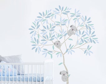 Koala Tree Nursery Wall Stencil -  Eucalyptus Tree Stencils - Wall Mural Stencils - Nursery Wall Art Mural - Nursery Wall Stencils 10991