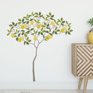 Lemon Tree Stencil - Nursery Stencils - Wall Mural Stencils - Triangle Tree with Lemons, Blossoms and Leaves - Complete Stencil Pack 10981