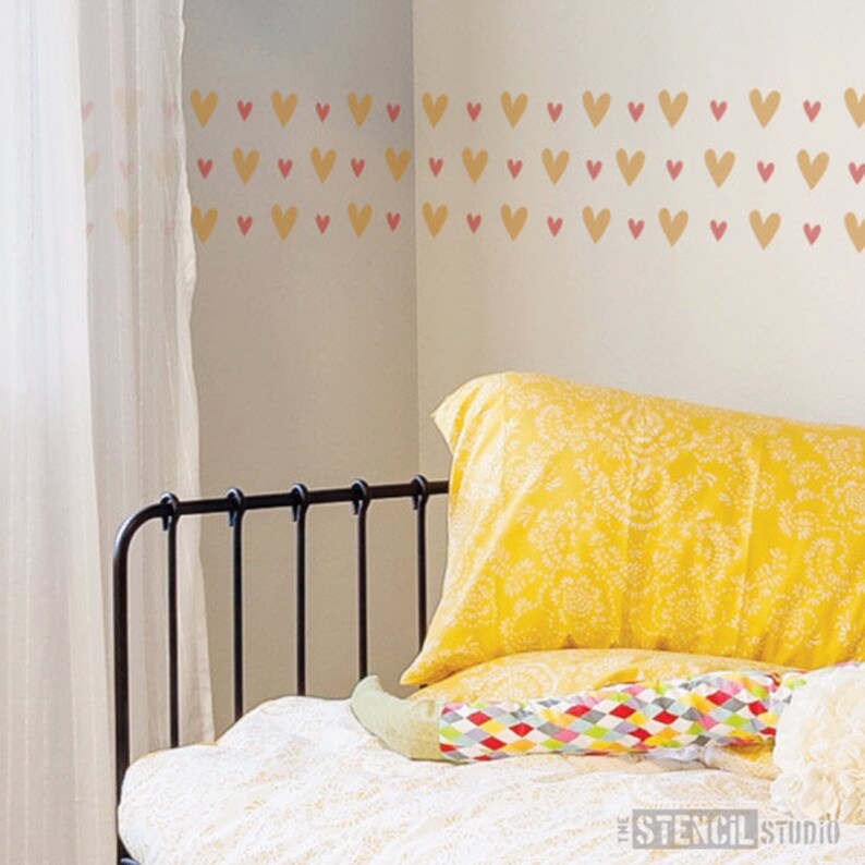 Vintage Hearts Border Stencil Heart Stencils Hearts Border Etsy