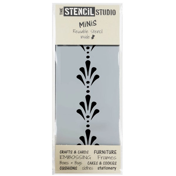 Dot & Dash Indian Border Stencil - Stencil MiNiS -The Stencil Studio - Reusable Craft Stencils - Decorate Walls and Upcycle Furniture -10525