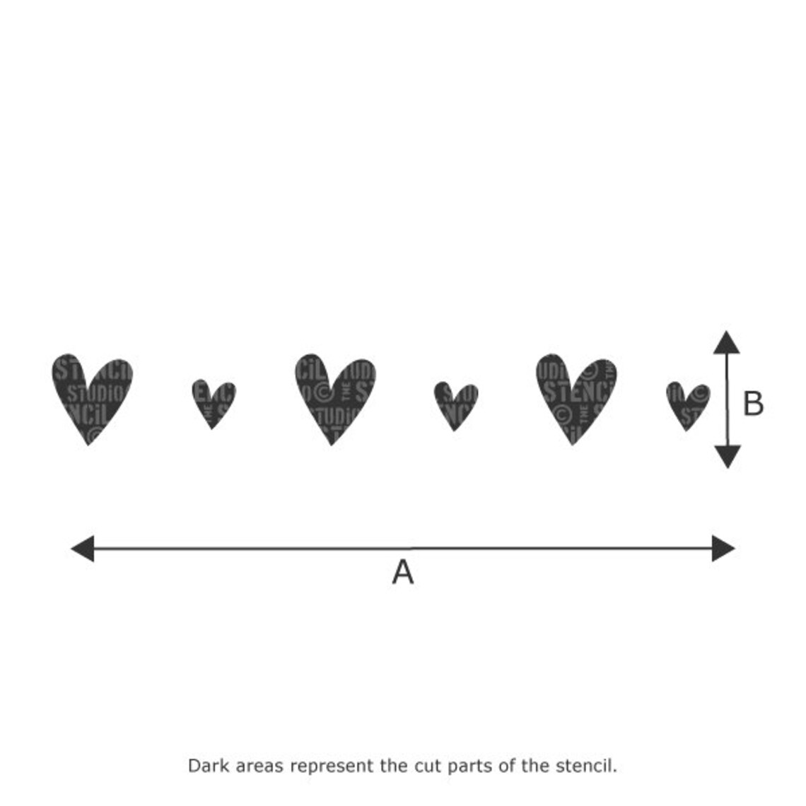 Vintage Hearts Border Stencil Heart Stencils Hearts Border Etsy