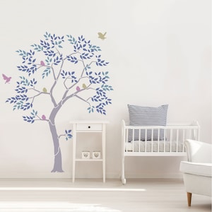 Nursery Tree Wall Stencil for decorating your Nursery or Child's bedroom